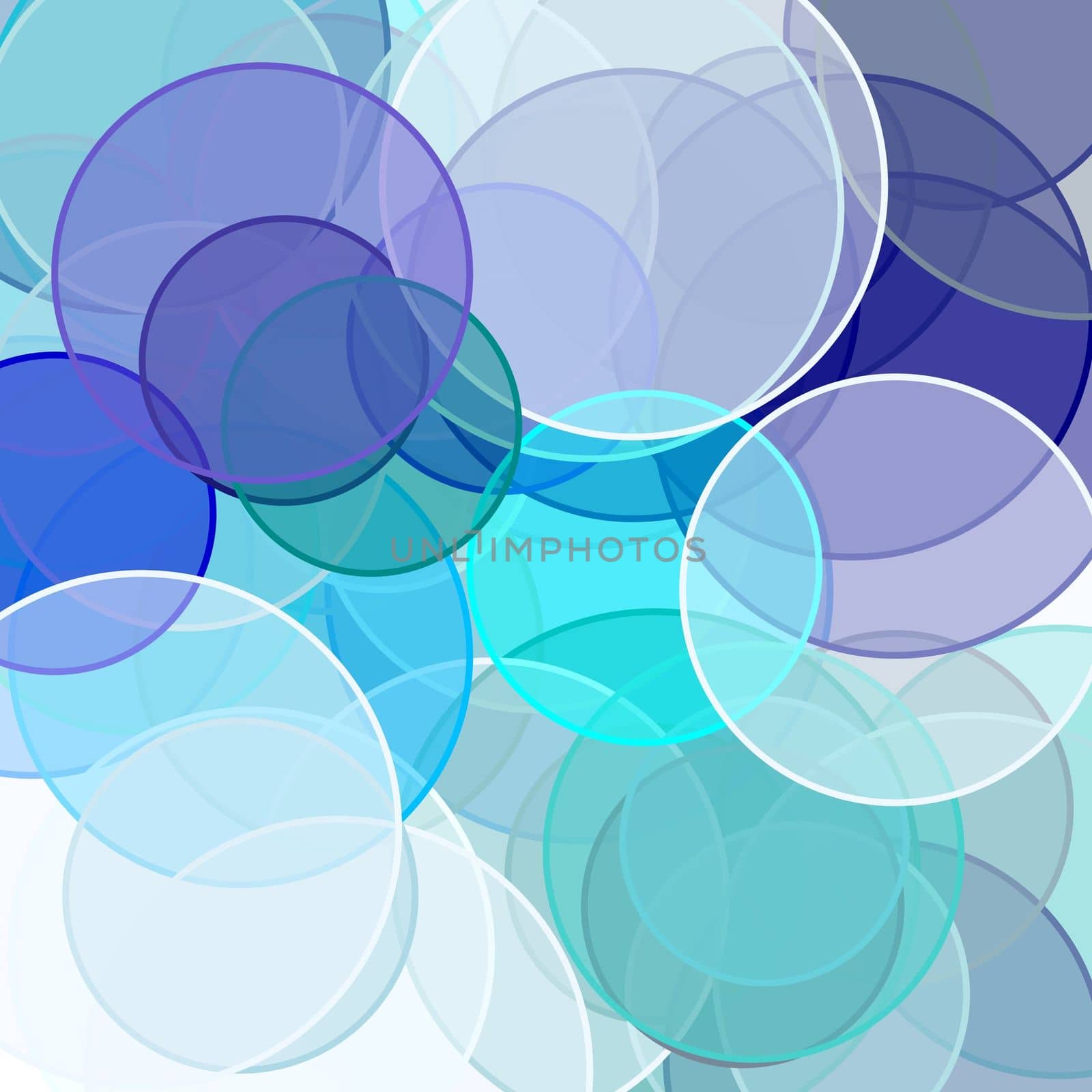 Abstract minimalist blue illustration with circles useful as a background