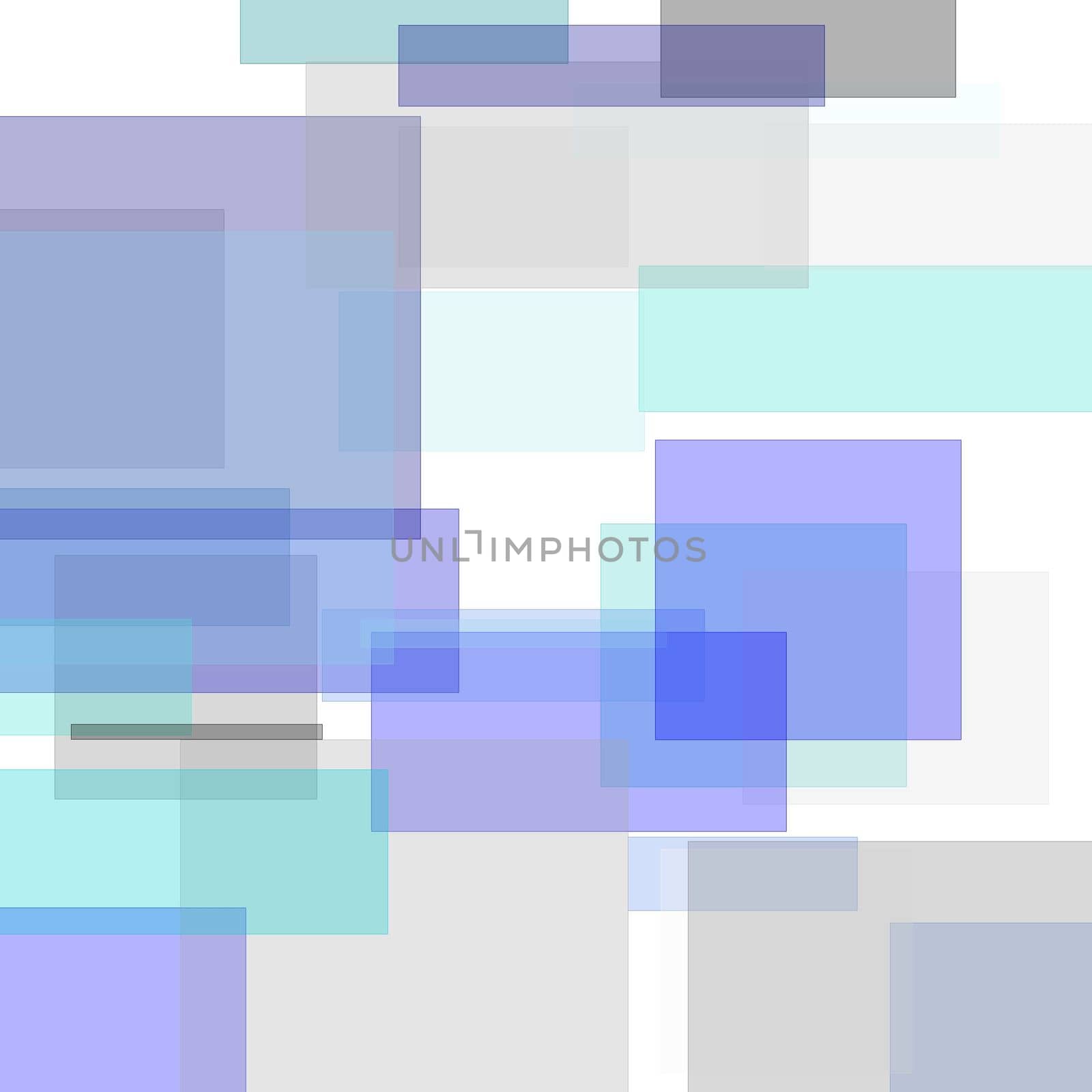 Abstract minimalist grey blue illustration with squares useful as a background