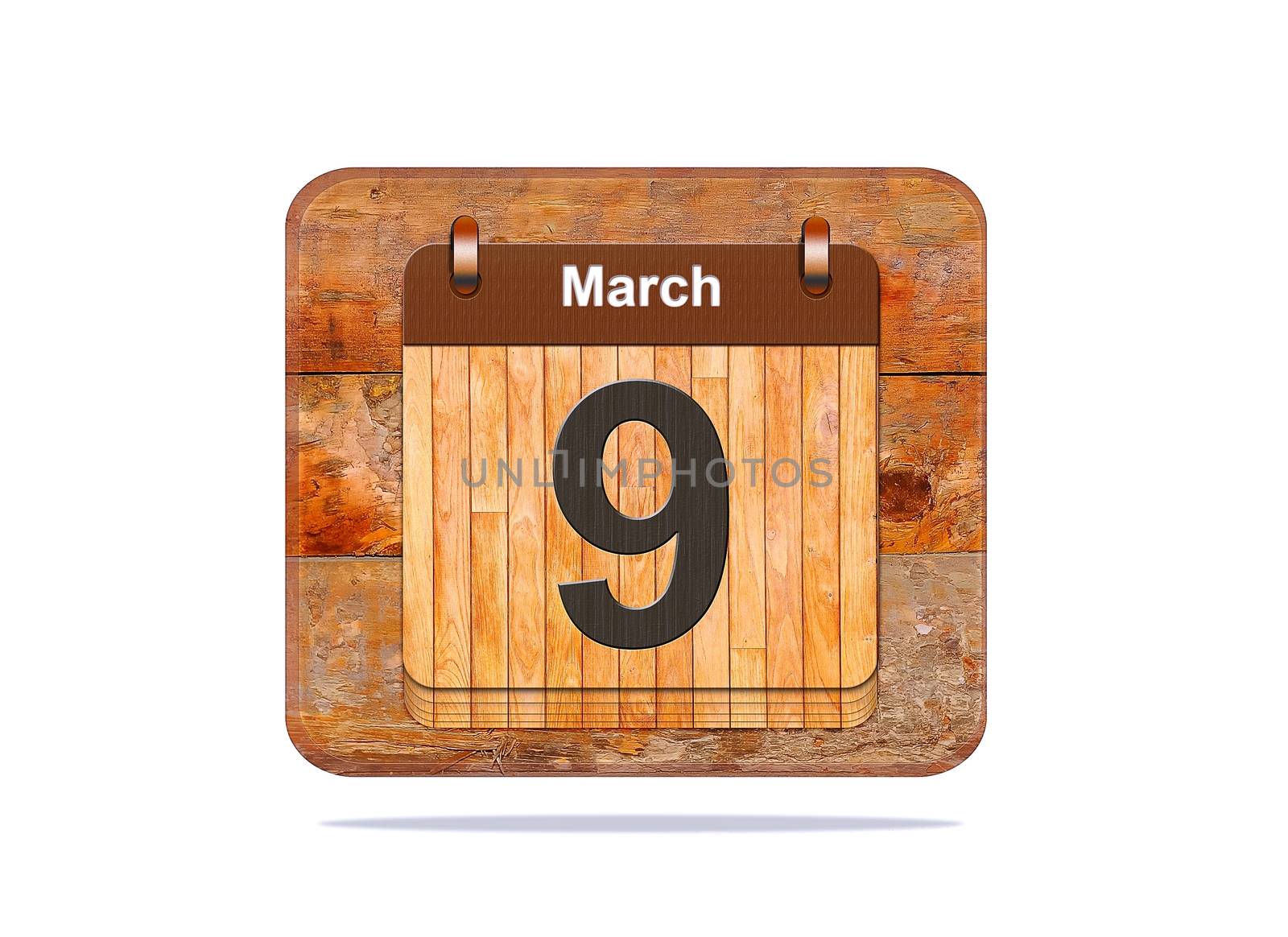 Calendar with the date of March 9.