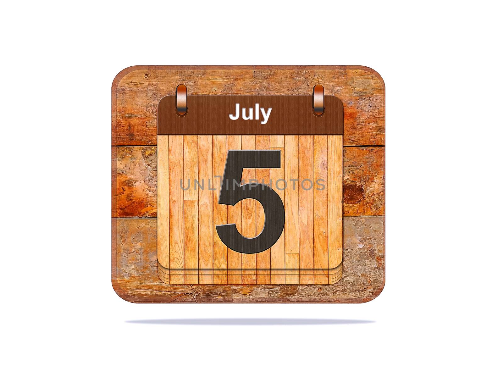 Calendar with the date of July 5.