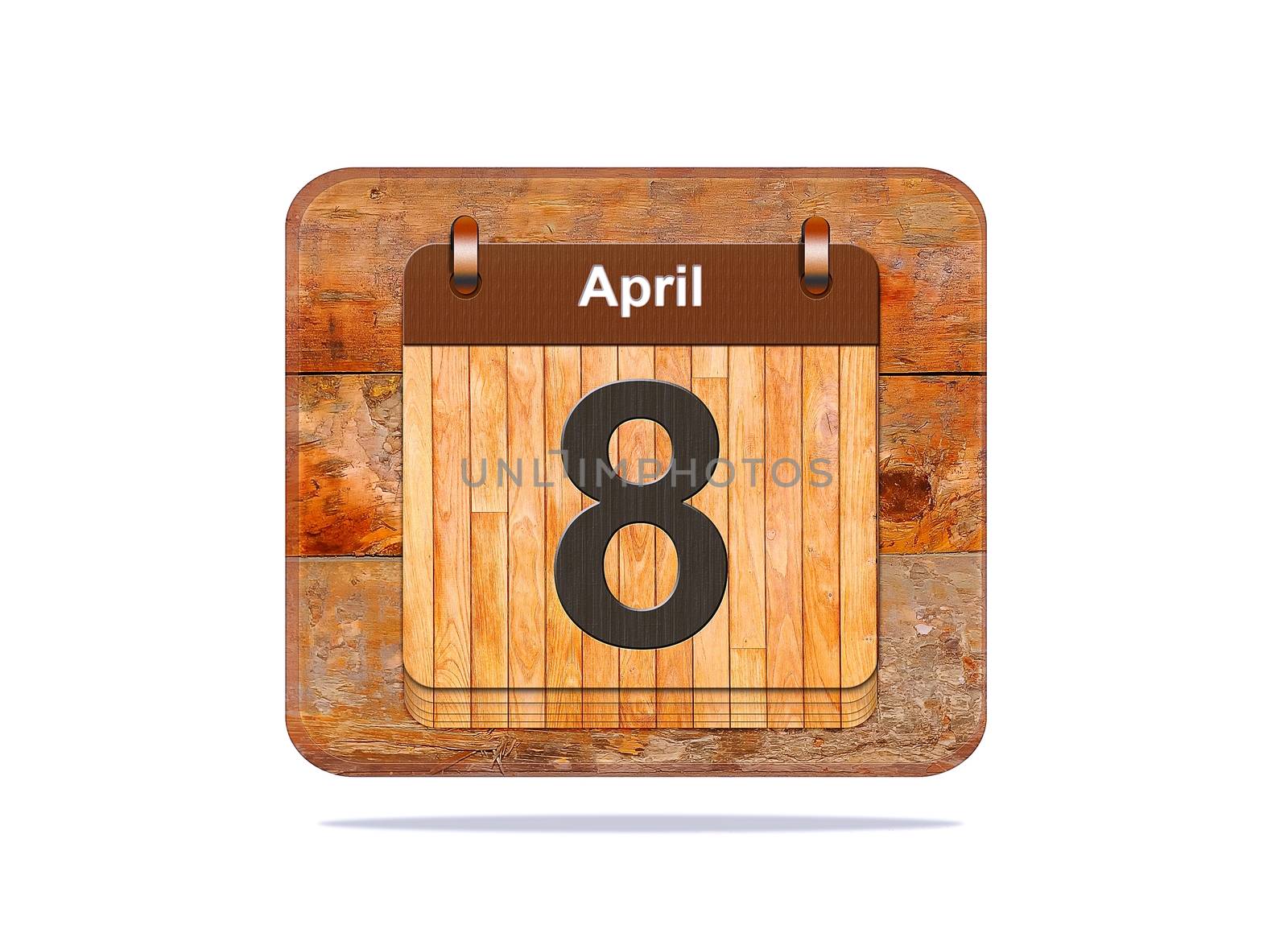 Calendar with the date of April 8.