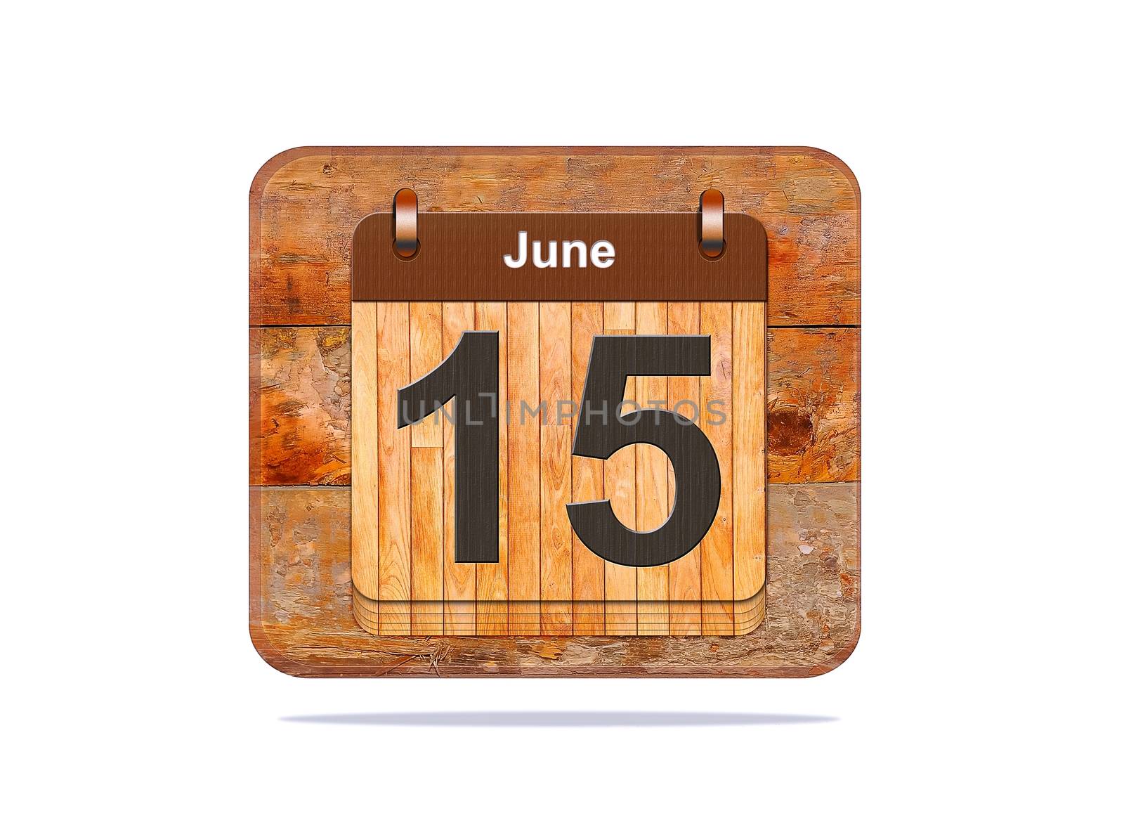 Calendar with the date of June 15.
