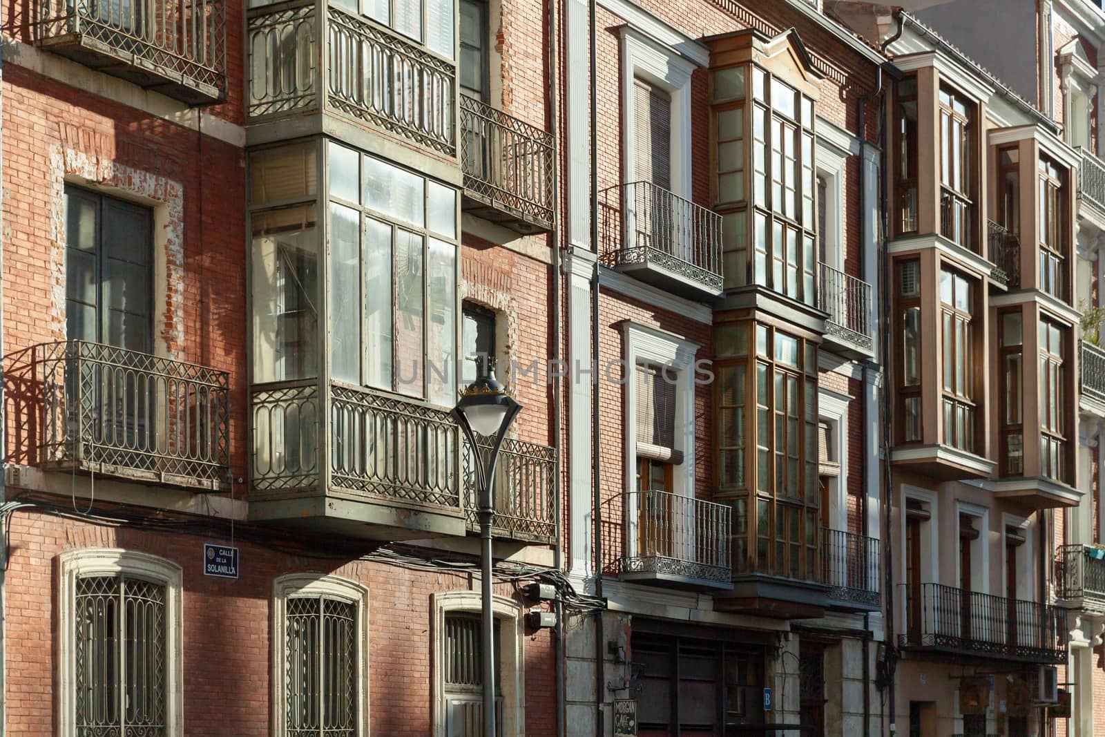 Typical balconies in Northern Spain, Valladolid, Spain by vlad-m
