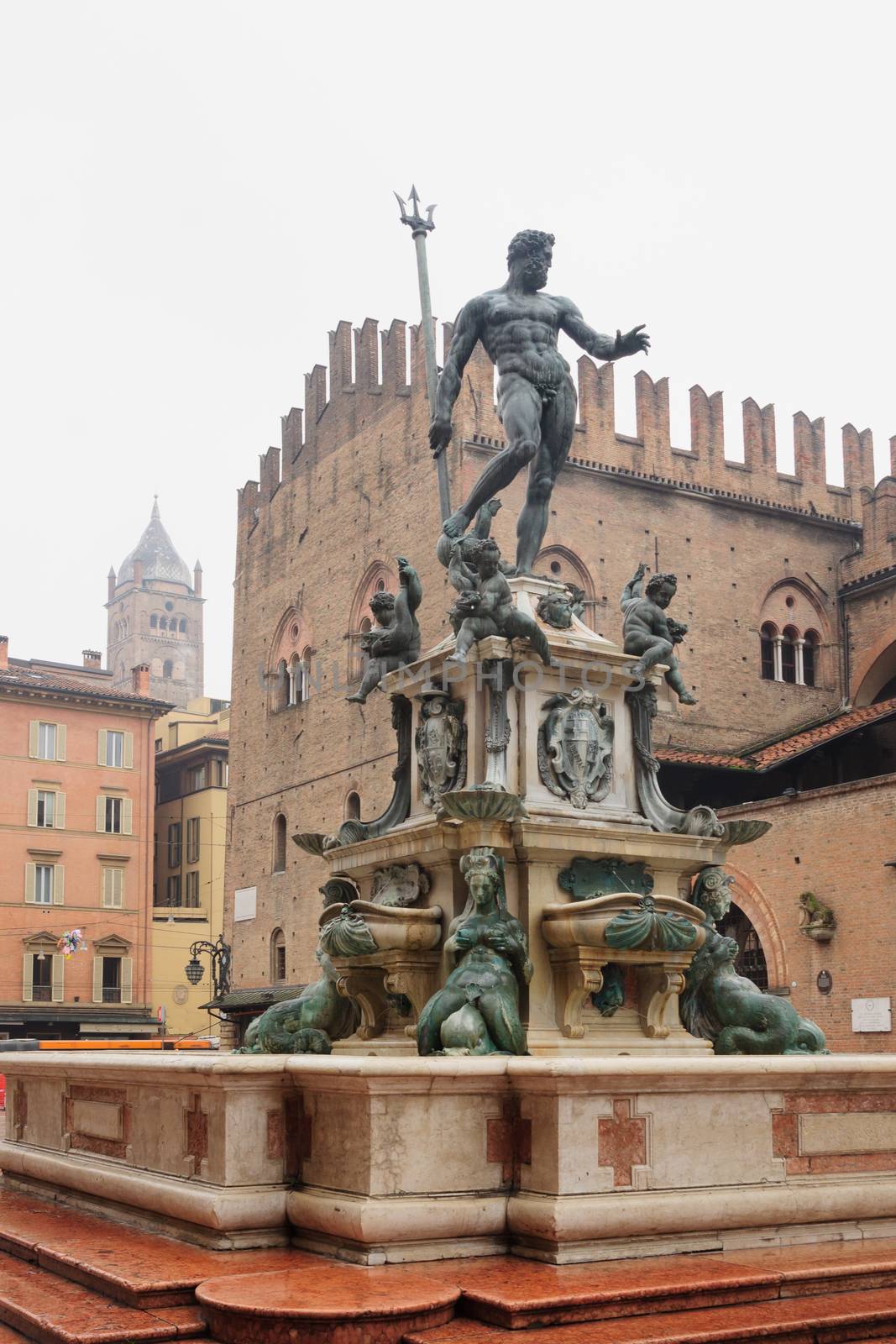 The Fountain of Neptune in Bologna, Emilia-Romagna, Italy