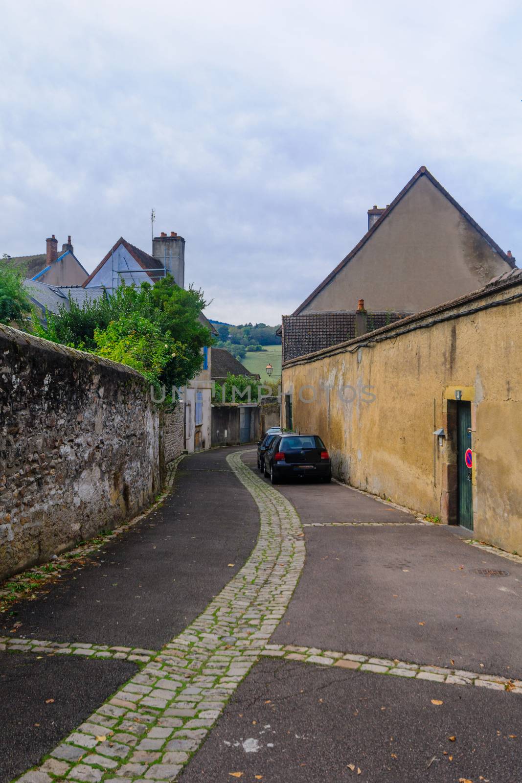 View of a typical street in Autun, Burgundy, France