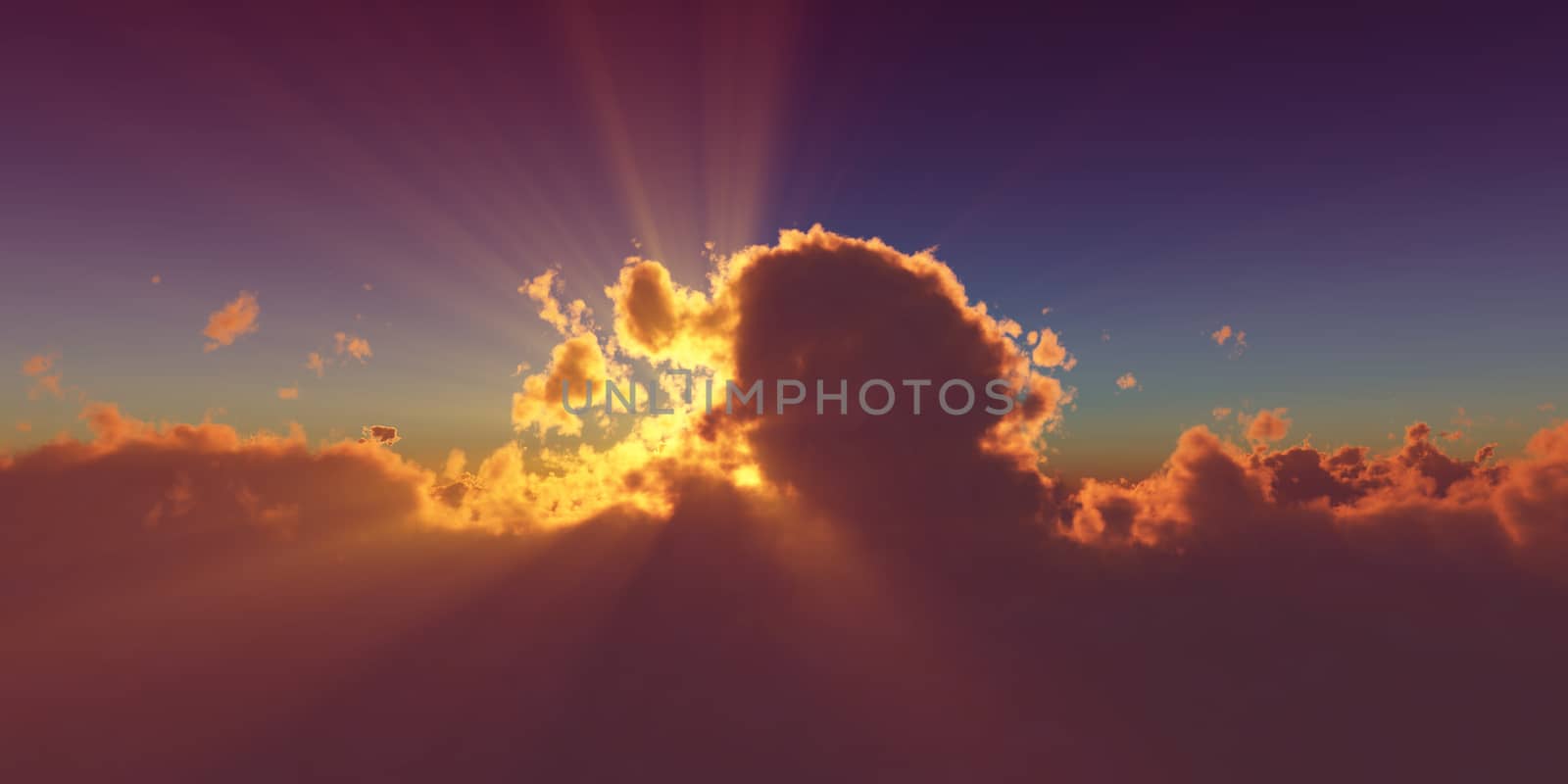 above clouds sun ray sunset by alex_nako