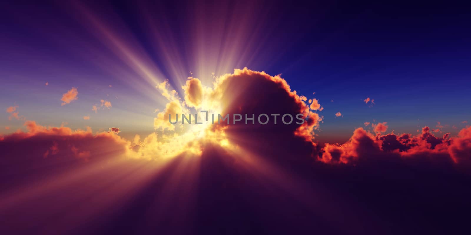 above clouds sun ray sunset by alex_nako