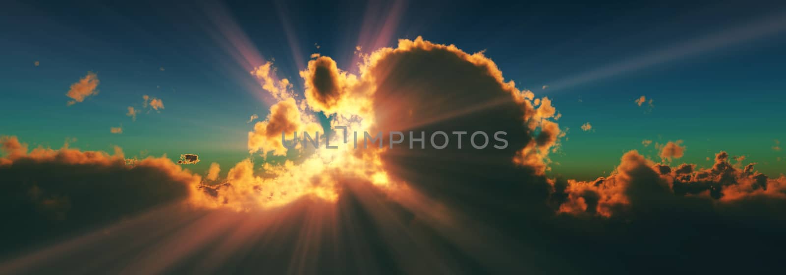 above clouds sun ray sunset by alex_nako