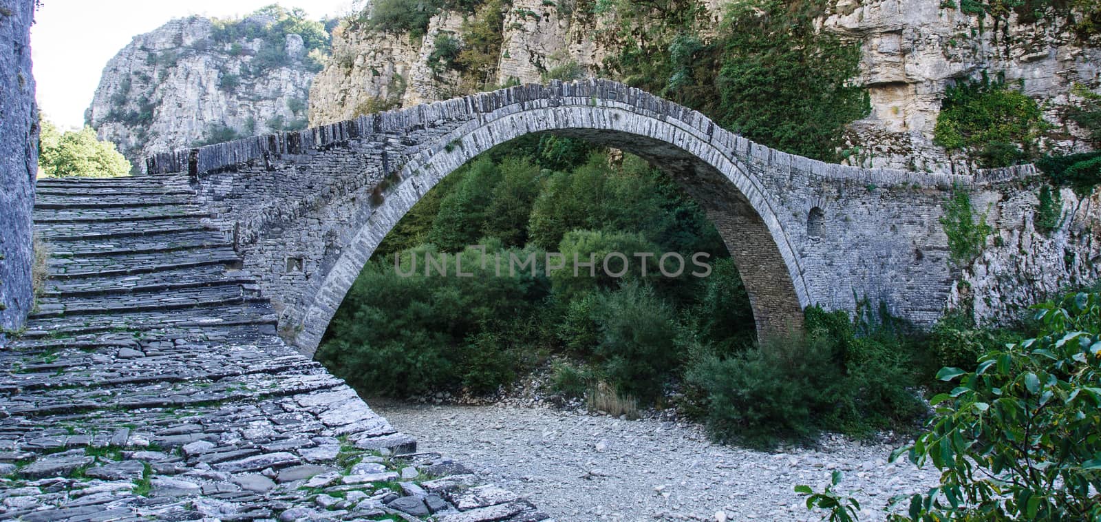 An arched stone bridge, near Kipi, Zagoria, Epirus, Greece