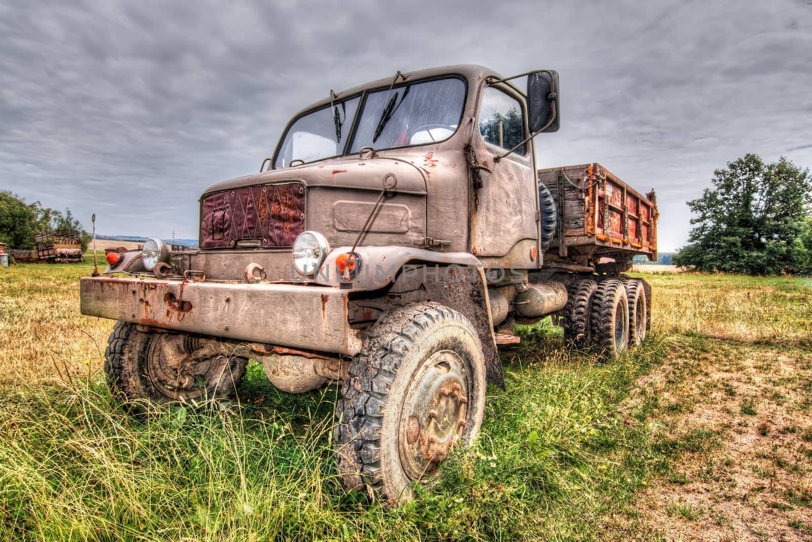 Image of the abandoned old rusty truck - terrain truck Praga V3S from 1953