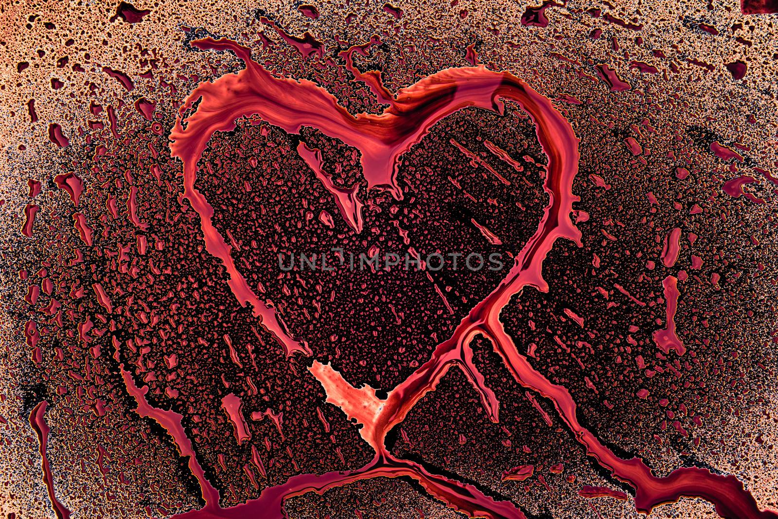 Splashes of color forming heart by Mibuch