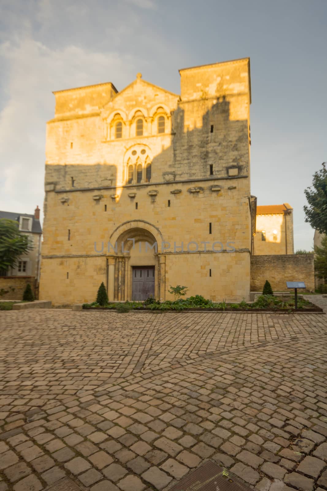 View of the Saint-Etienne church in Nevers, Burgundy, France