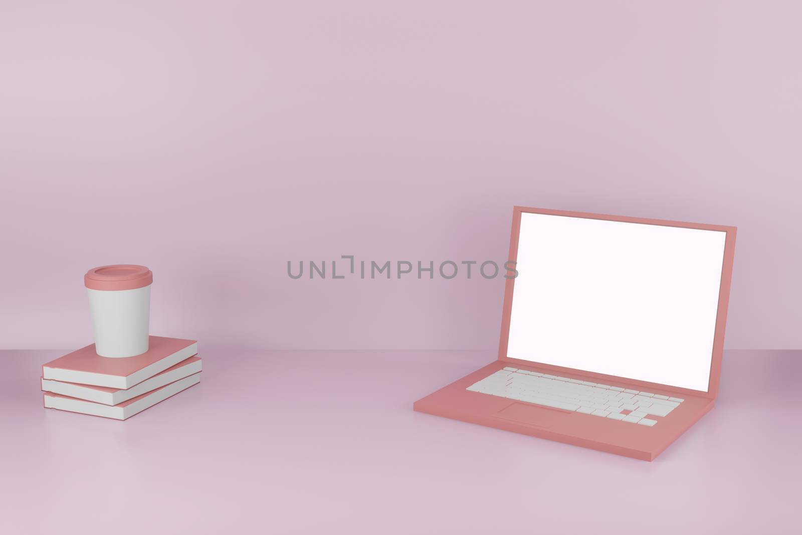 Mock up background/backdrop of laptop in minimal illustration design style by bkneung