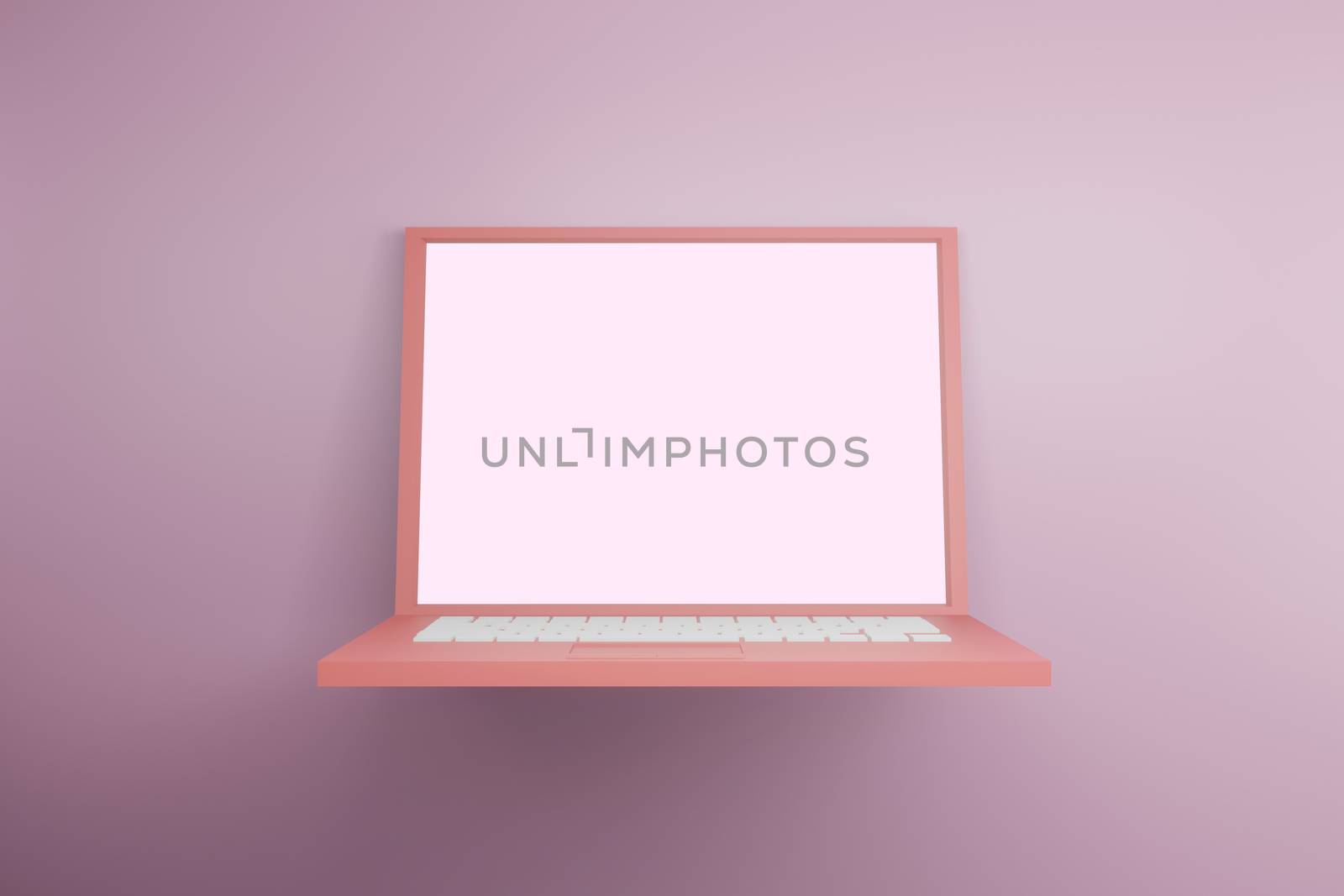 Mock up background/backdrop of laptop in minimal illustration design style by bkneung