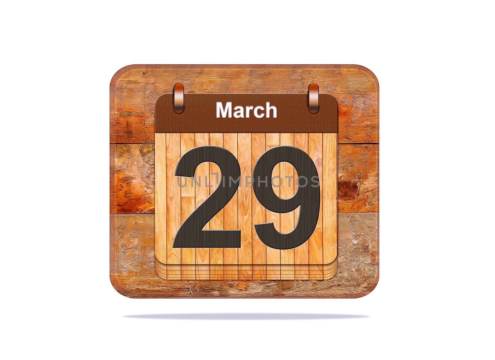 Calendar with the date of March 29.