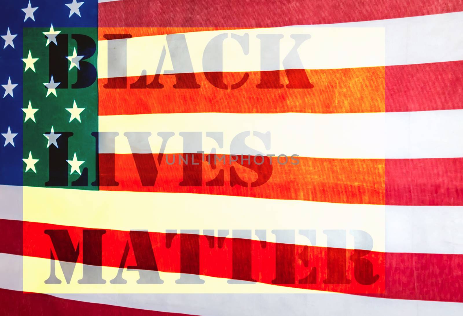Flag of the United States of America USA black lives matter Prot by Vladyslav