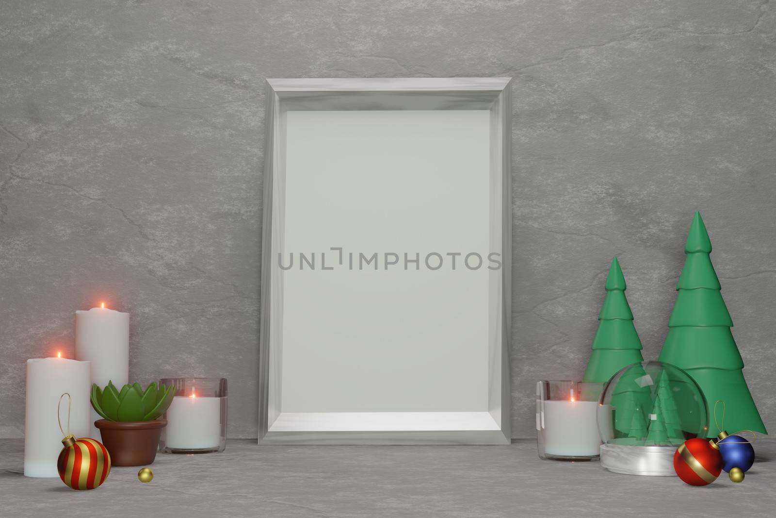 3d rendering,3d illustration design of mockup creator design for product placement in christmas/xmas design concept by bkneung