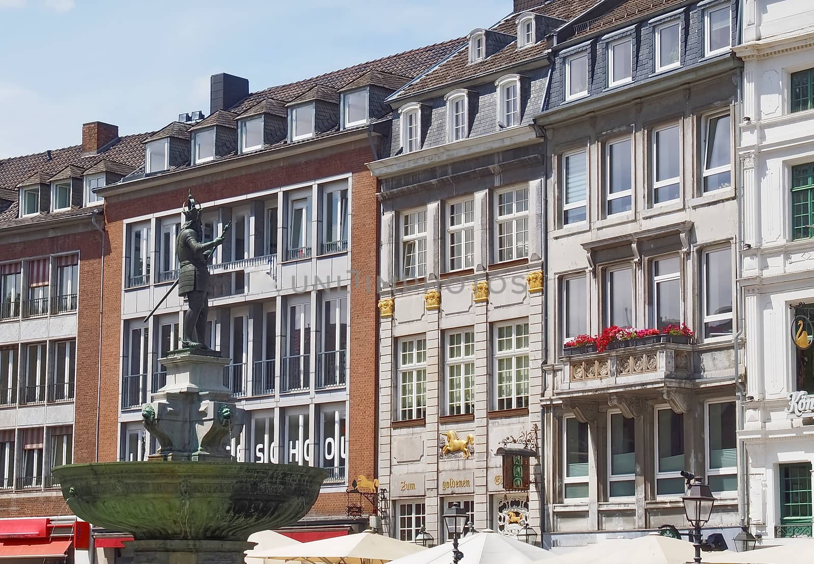 Aachen city market place with a fountain by Stimmungsbilder