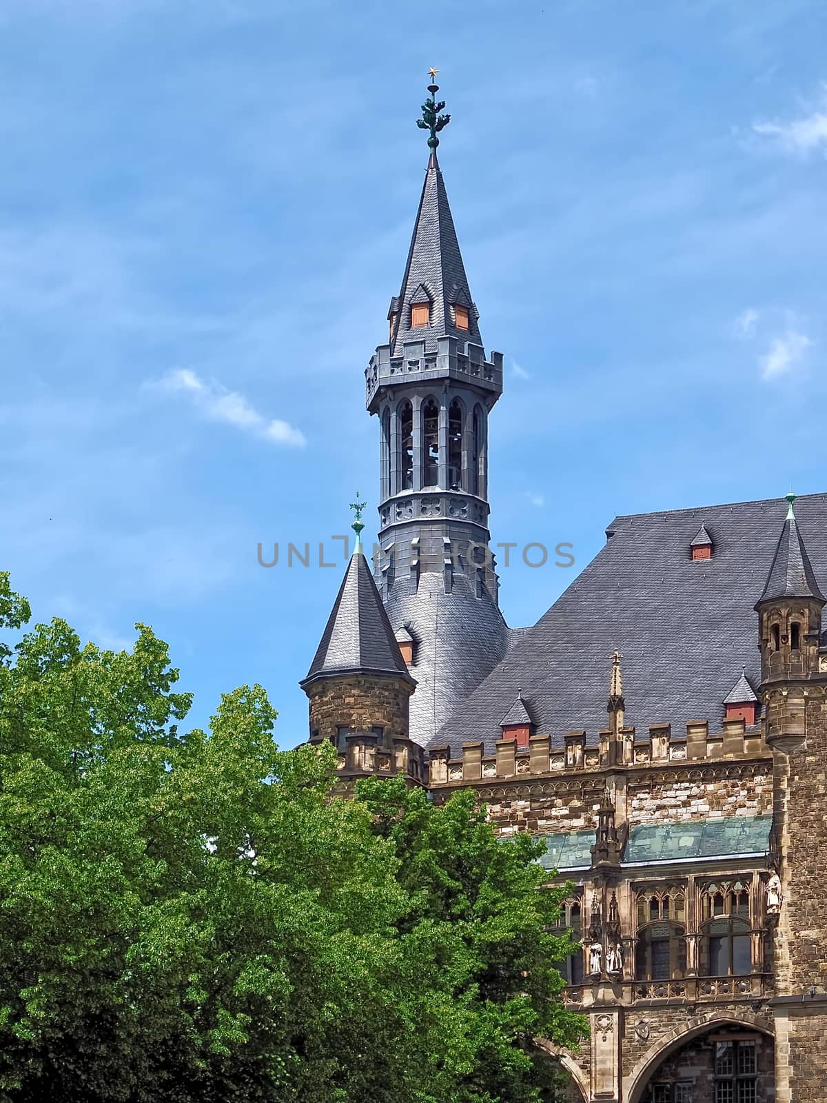 Beautiful historic town hall in Aachen in Germany by Stimmungsbilder