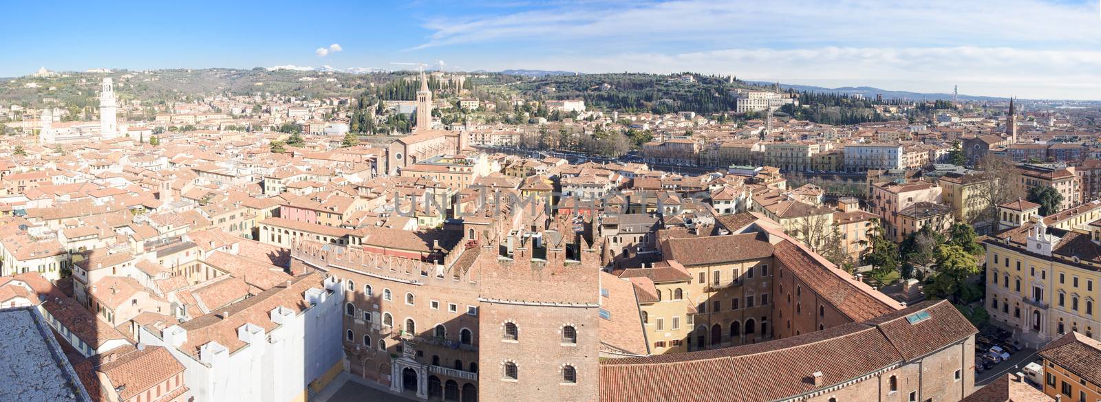 Panoramic view of the historic center of Verona, Veneto, Italy