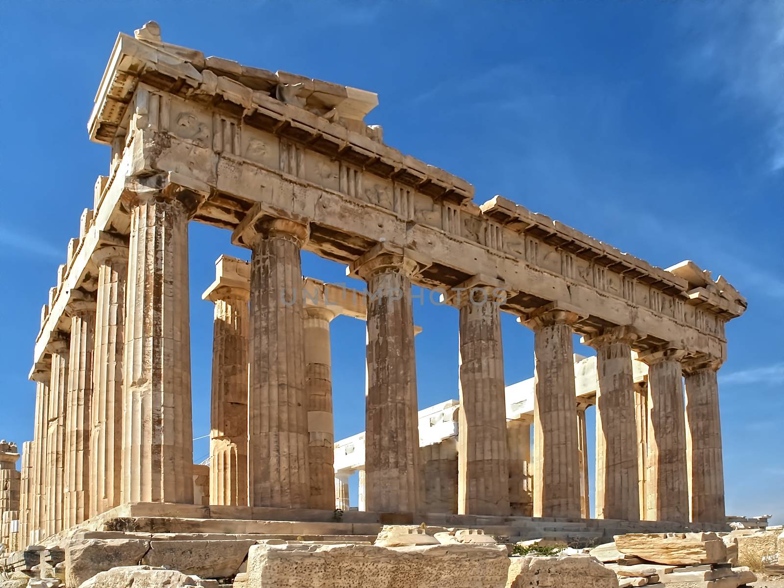 Temple of the famous Acropolis in Athens in Greece