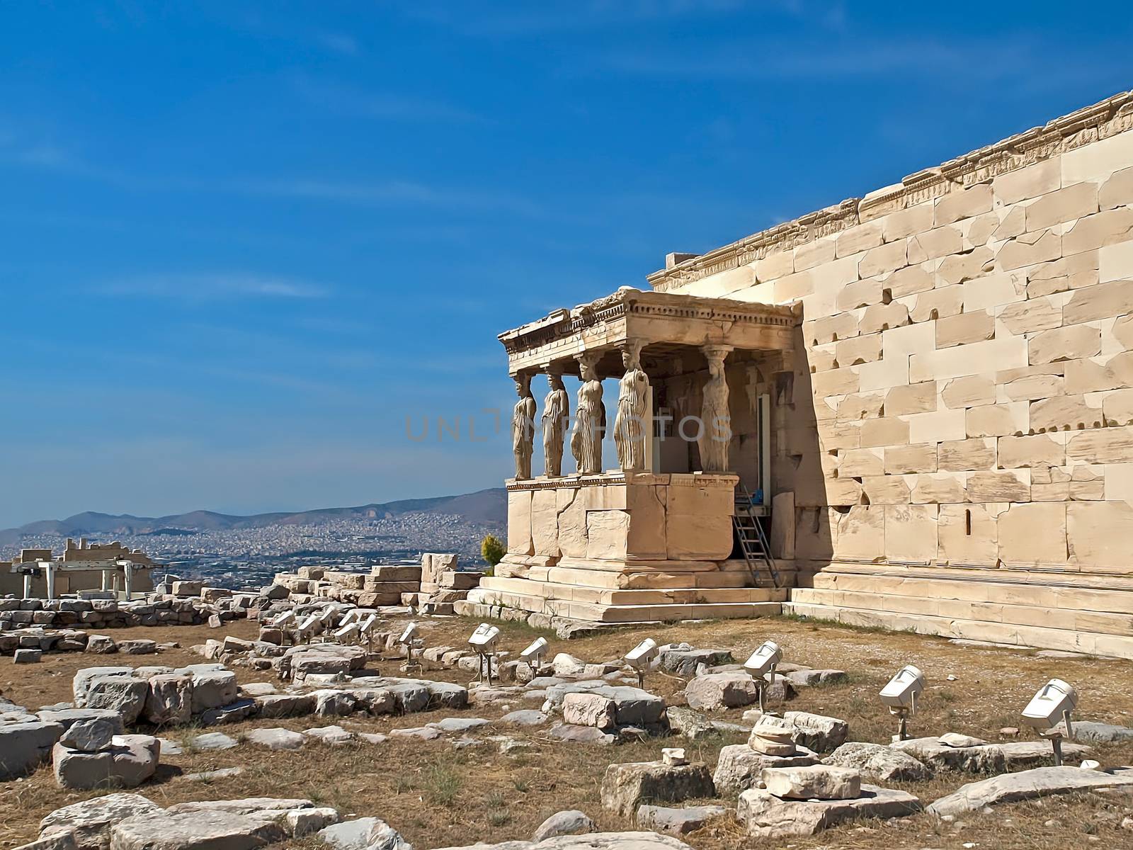 Temple of the famous Acropolis in Athens in Greece