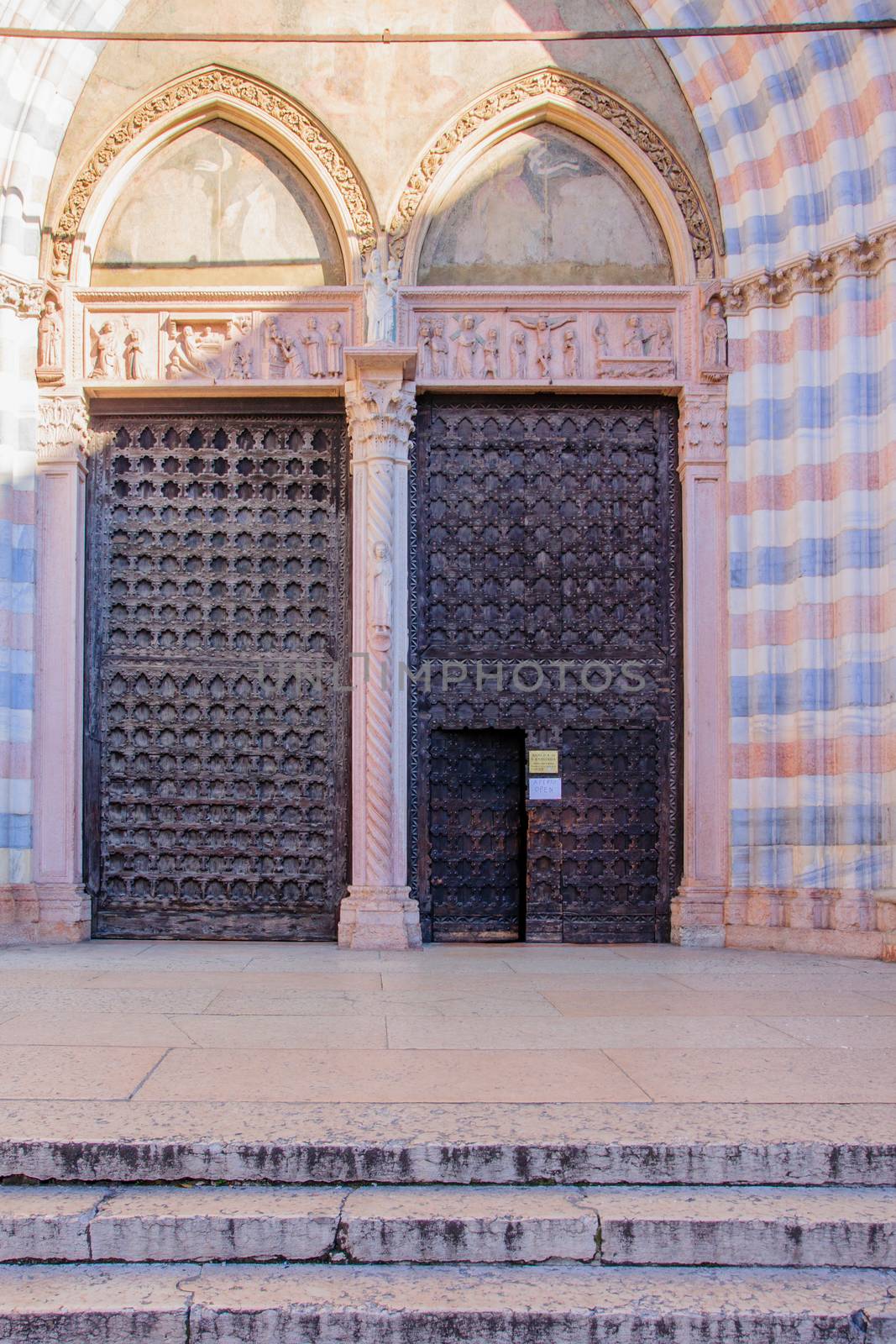 The doors of Sant-Anastasia church in Verona, Veneto, Italy