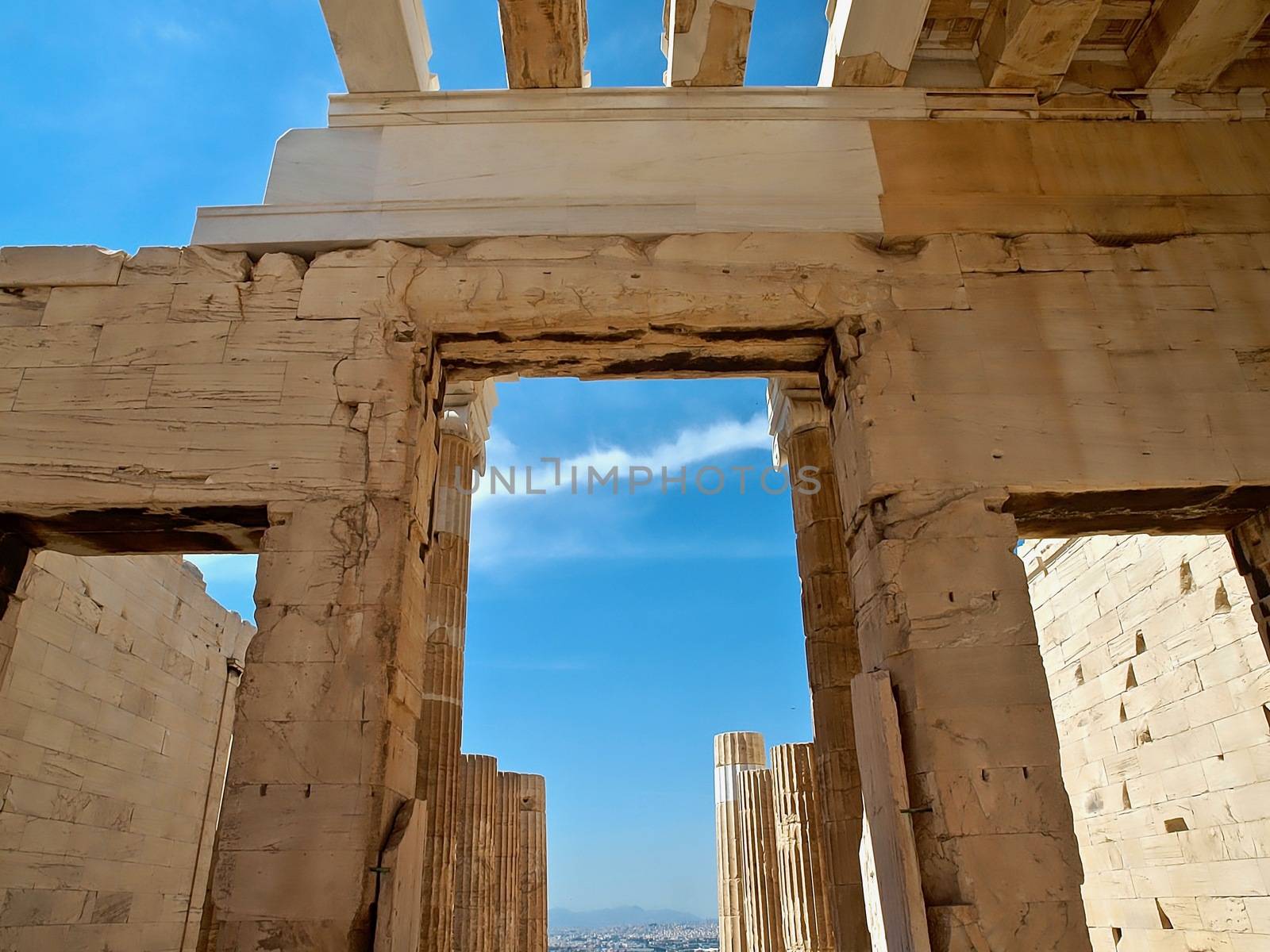 Temple of the famous Acropolis in Athens in Greece