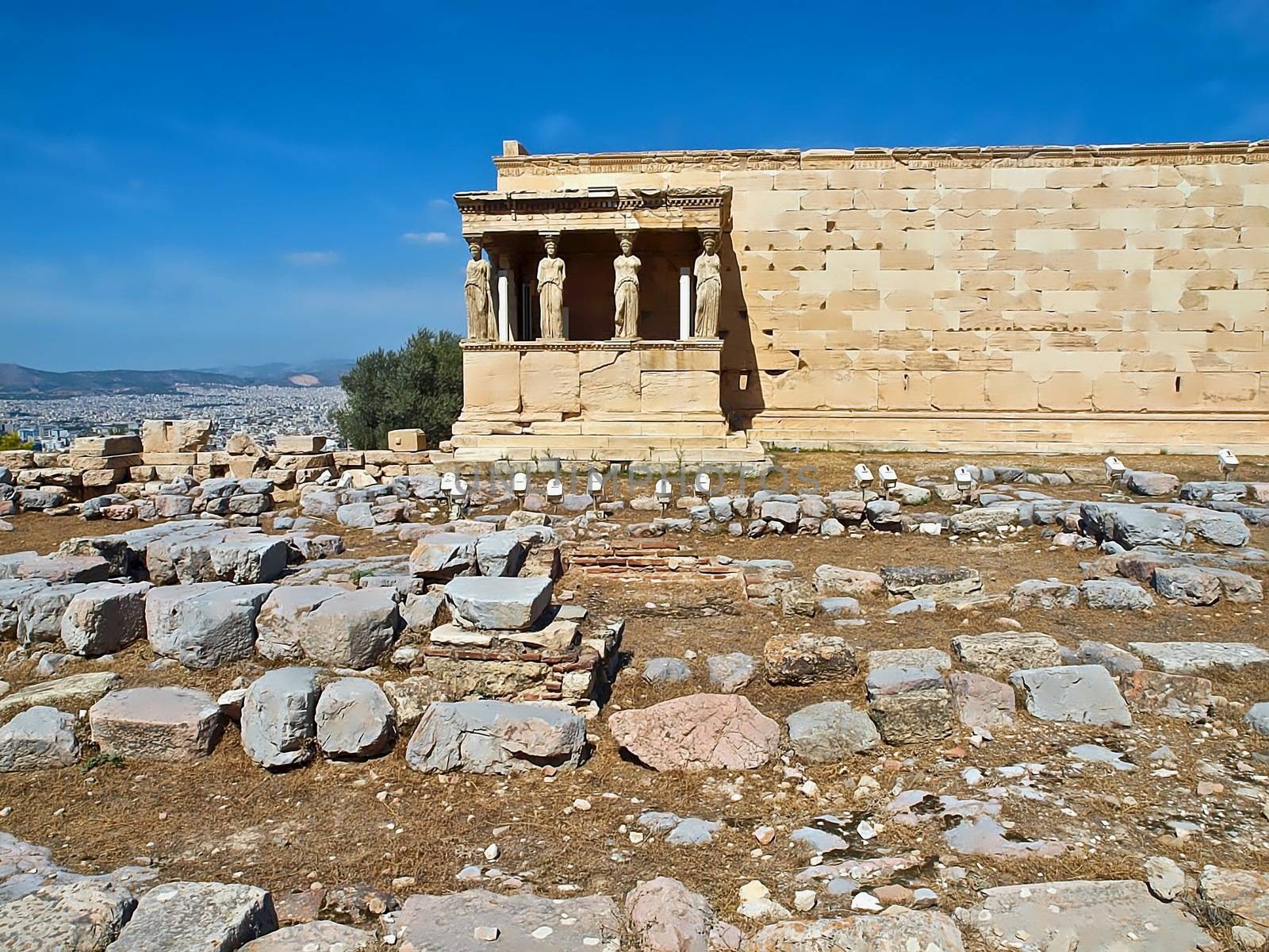 Temple of the famous Acropolis in Athens in Greece