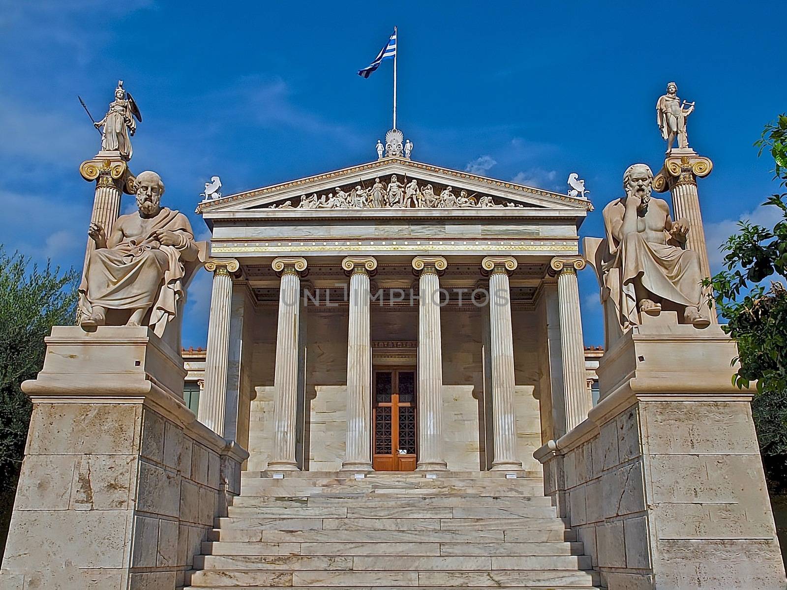 Wonderful architecture shows the University in Athens in Greece by Stimmungsbilder
