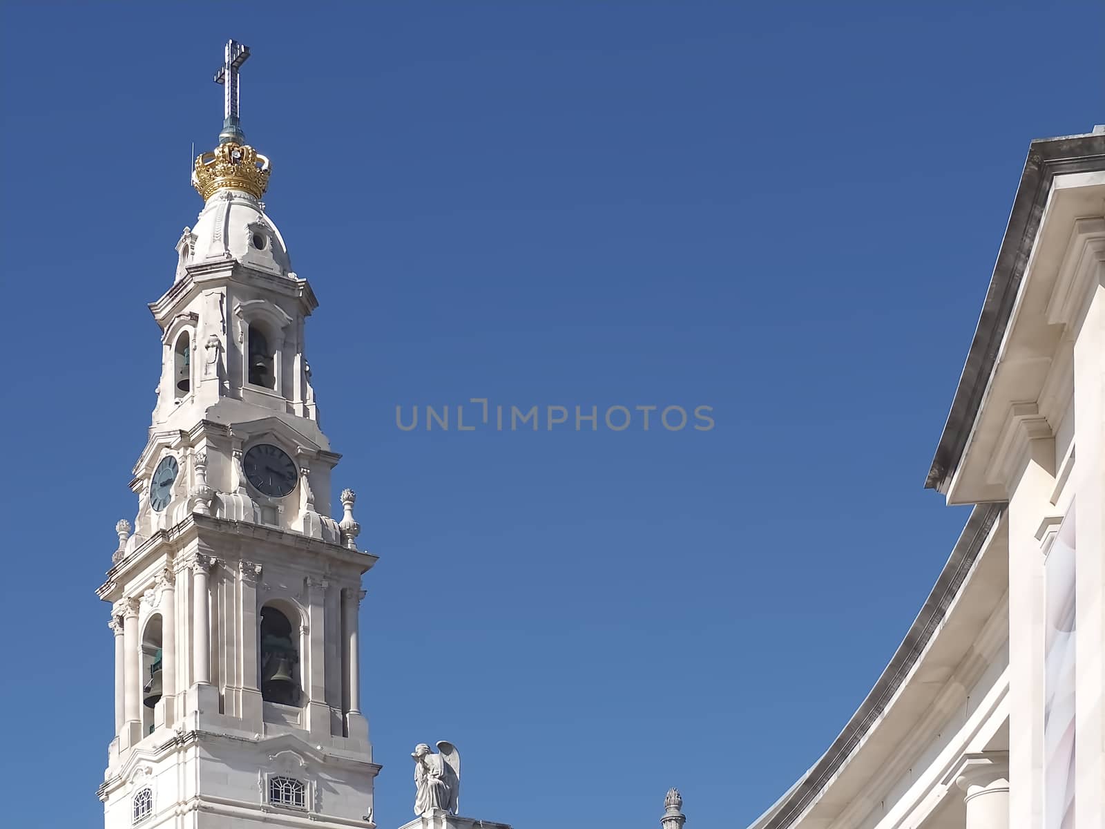 Cathedral of Fatima in Portugal near Lisboa with blue sky by Stimmungsbilder