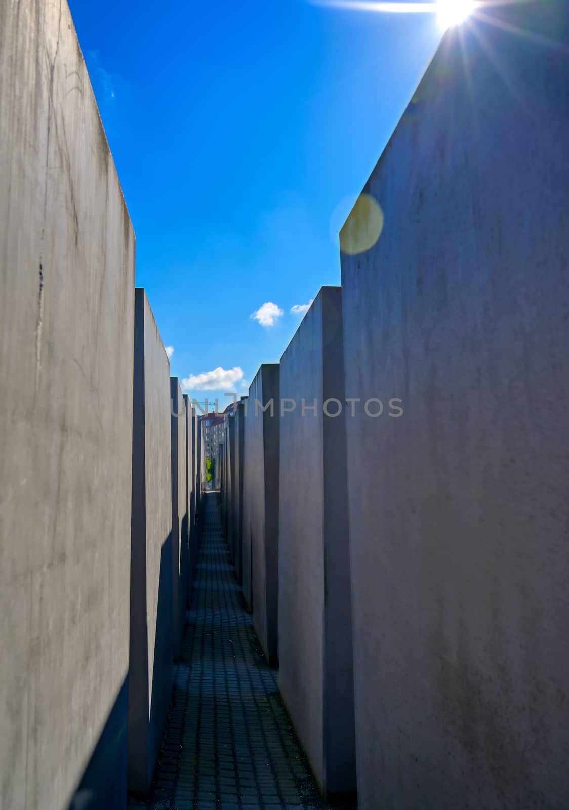 Berlin, Germany - May 5, 2019 - The Memorial to the Murdered Jews of Europe, also known as the Holocaust Memorial, is a memorial in Berlin to the Jewish victims of the Holocaust located in Berlin, Germany.