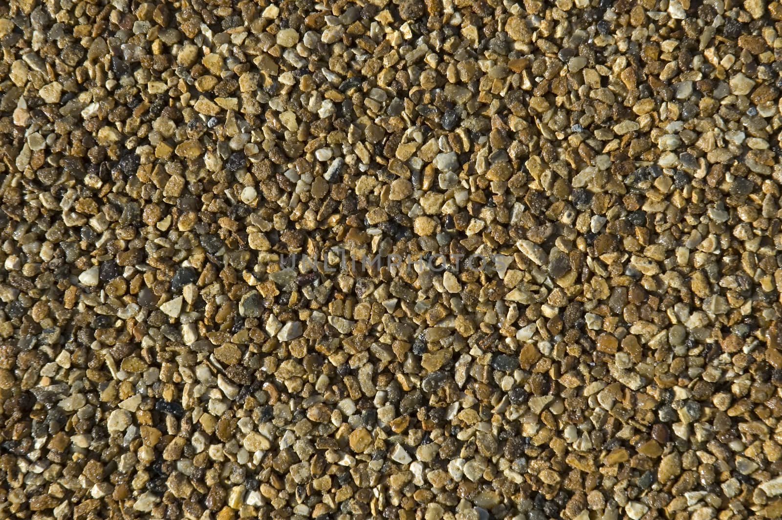 A close up view of a gravel path