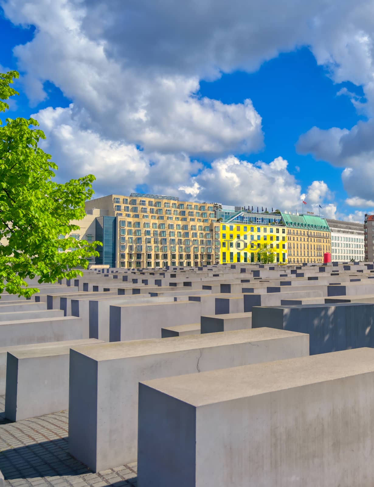 Berlin, Germany - May 5, 2019 - The Memorial to the Murdered Jews of Europe, also known as the Holocaust Memorial, is a memorial in Berlin to the Jewish victims of the Holocaust located in Berlin, Germany.