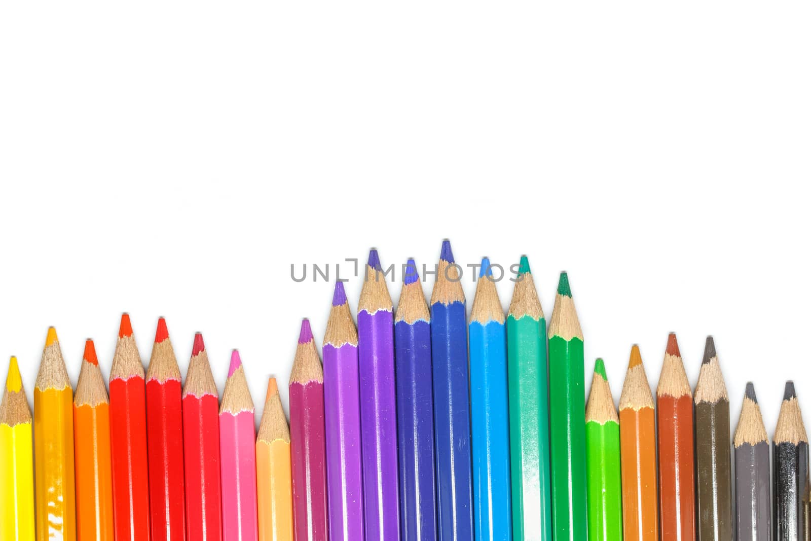 Colored pencils, isolated on the white background. by Natstocker