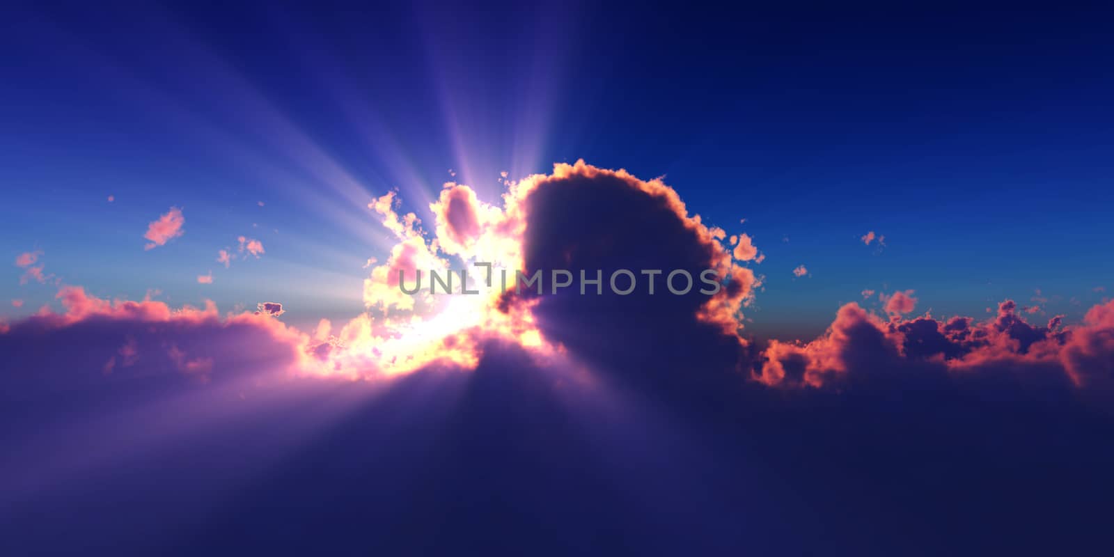 above clouds sun ray sunset by alex_nako