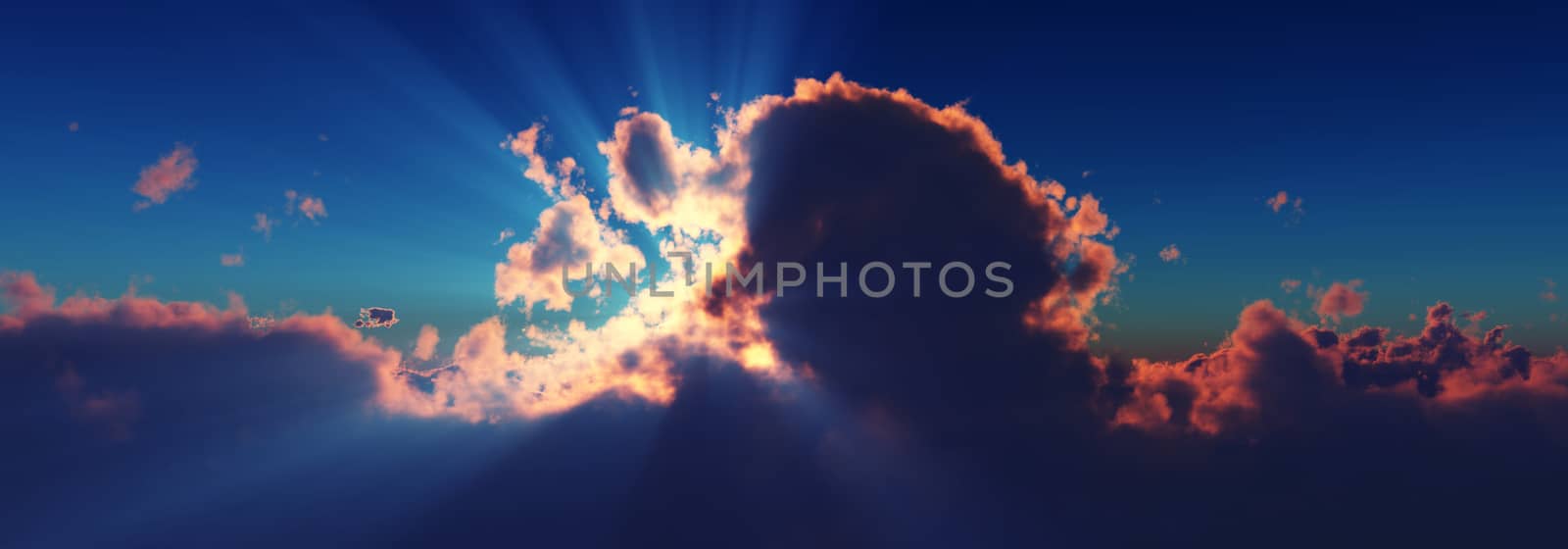 above clouds sun ray sunset by alex_nako