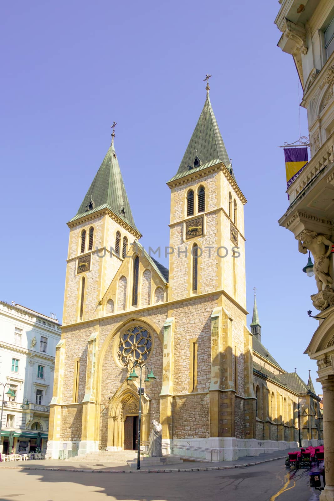 View of the Sacred Heart Cathedral, in Sarajevo, Bosnia and Herzegovina