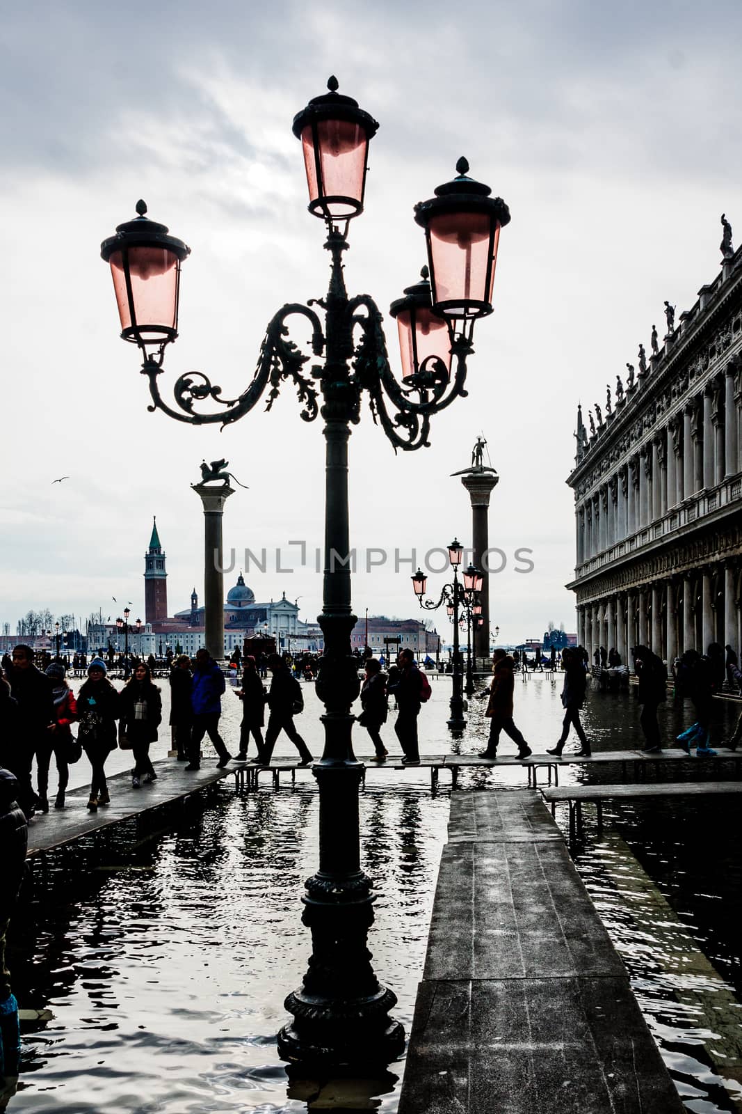 The flooded Piazza San Marco, in Venice, Veneto, Italy
