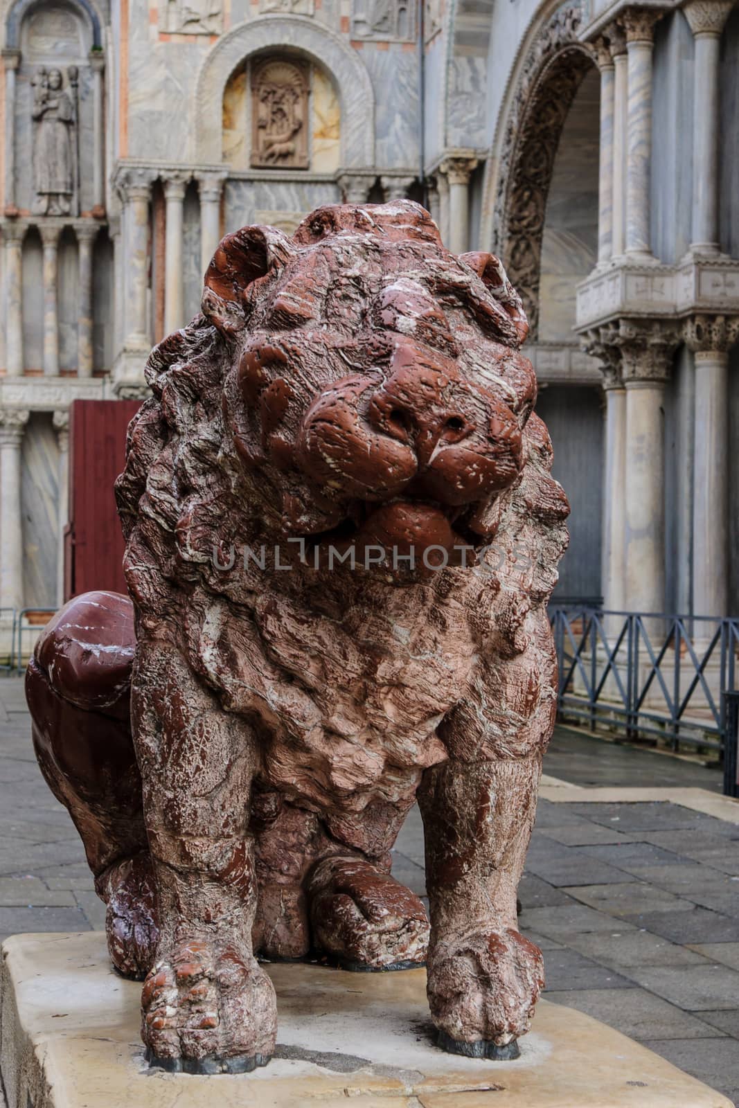 Lion sculpture in Piazza San Marco, Venice, Veneto, Italy