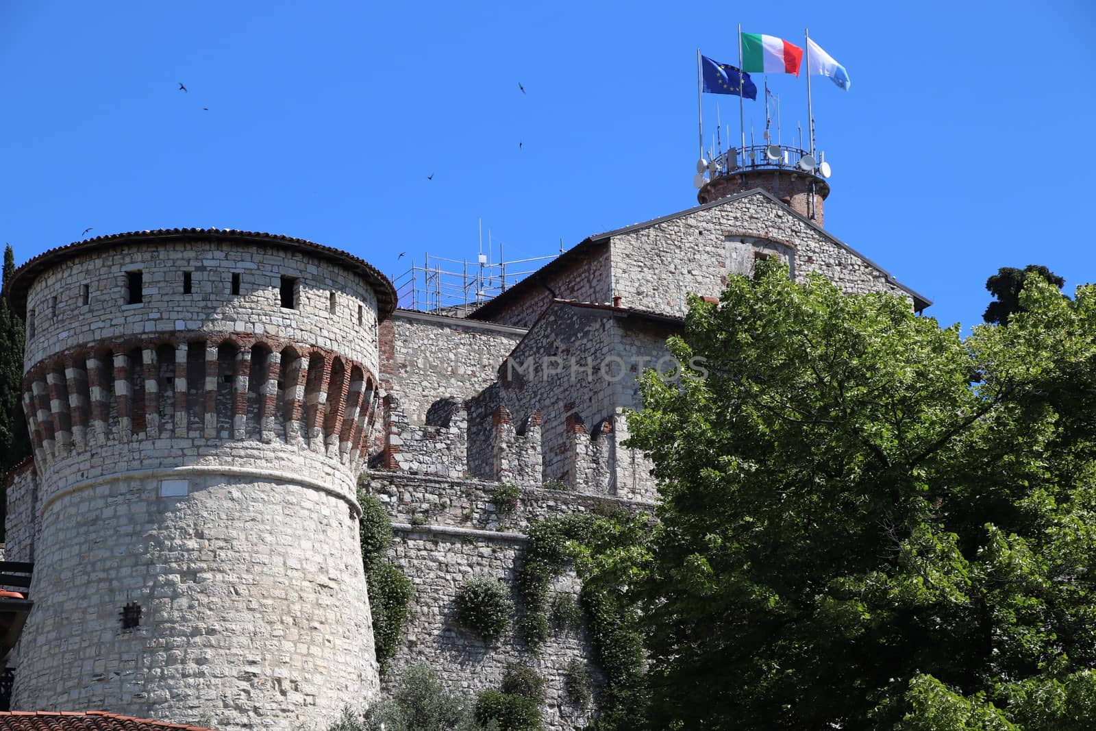 ancient castle in Brescia, a city in northern Italy