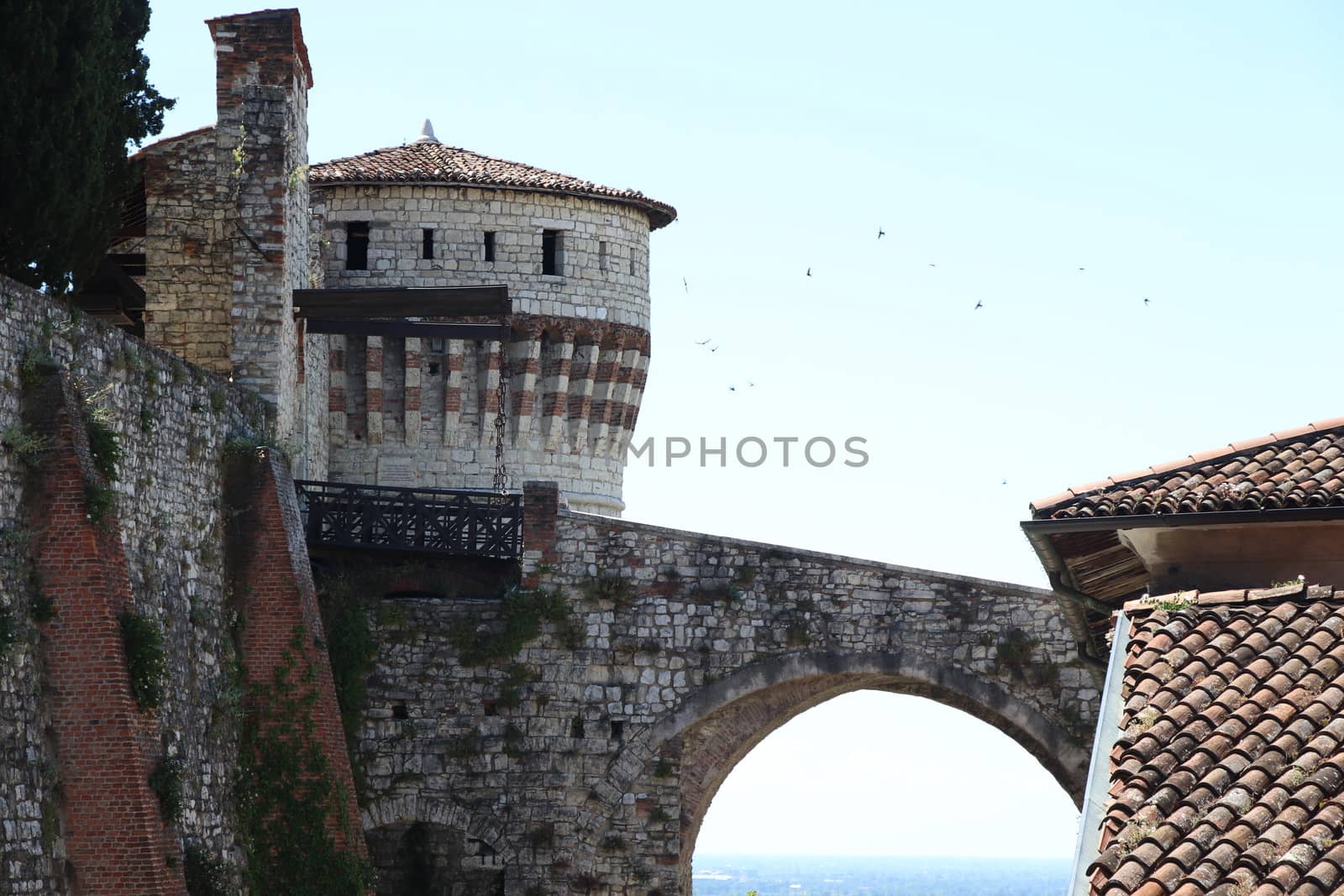 ancient castle in Brescia, a city in northern Italy