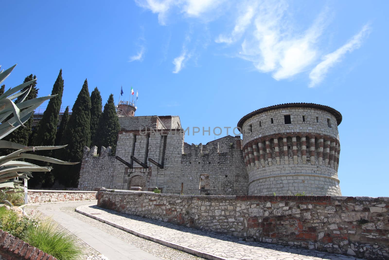 ancient castle in Brescia, a city in northern Italy