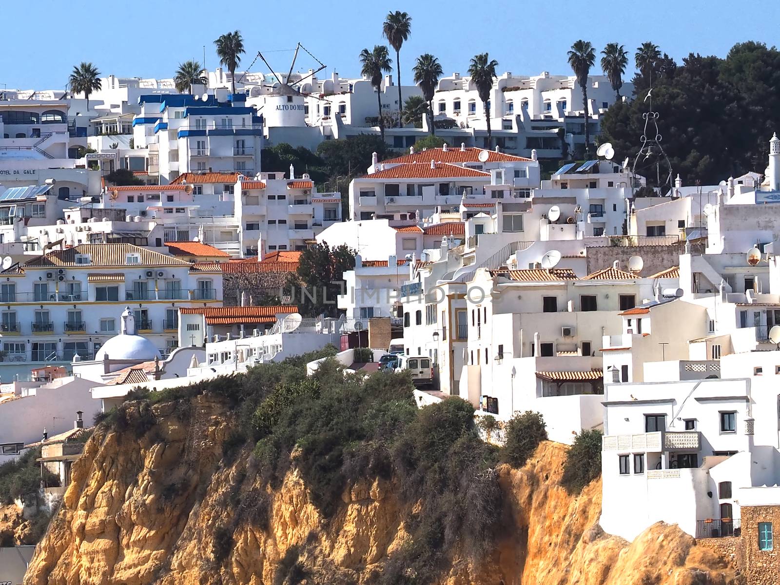 Cityscape and beach of Albufeira in Portugal by Stimmungsbilder