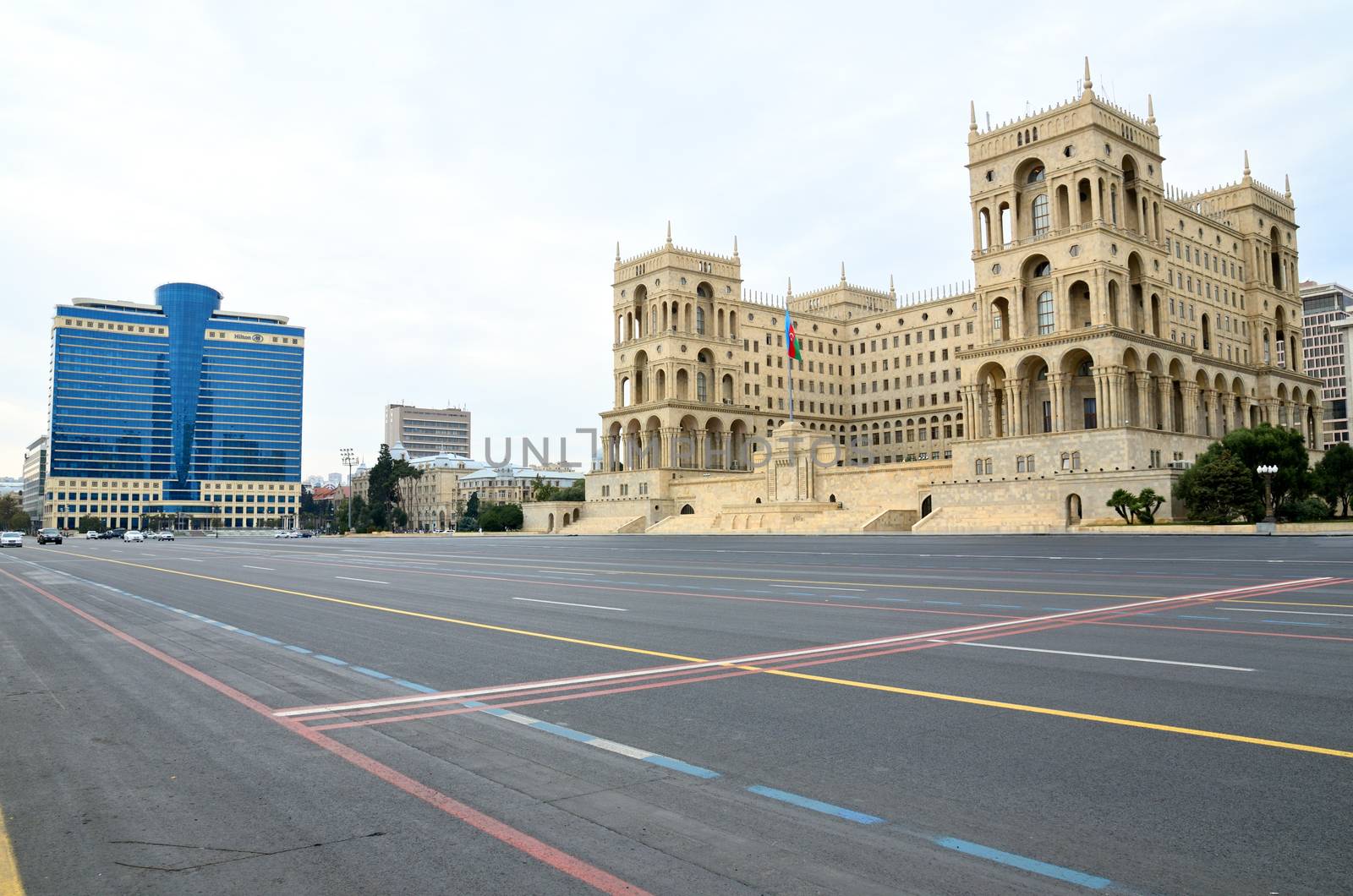 Freedom"Azadlig" Square in Baku.Government House and Council of  by moviephoto