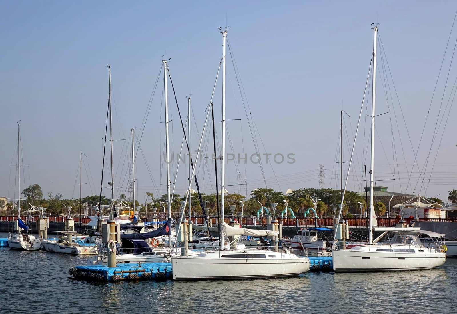 Luxurious Sailing Yachts In a Port in Southern Taiwan by shiyali