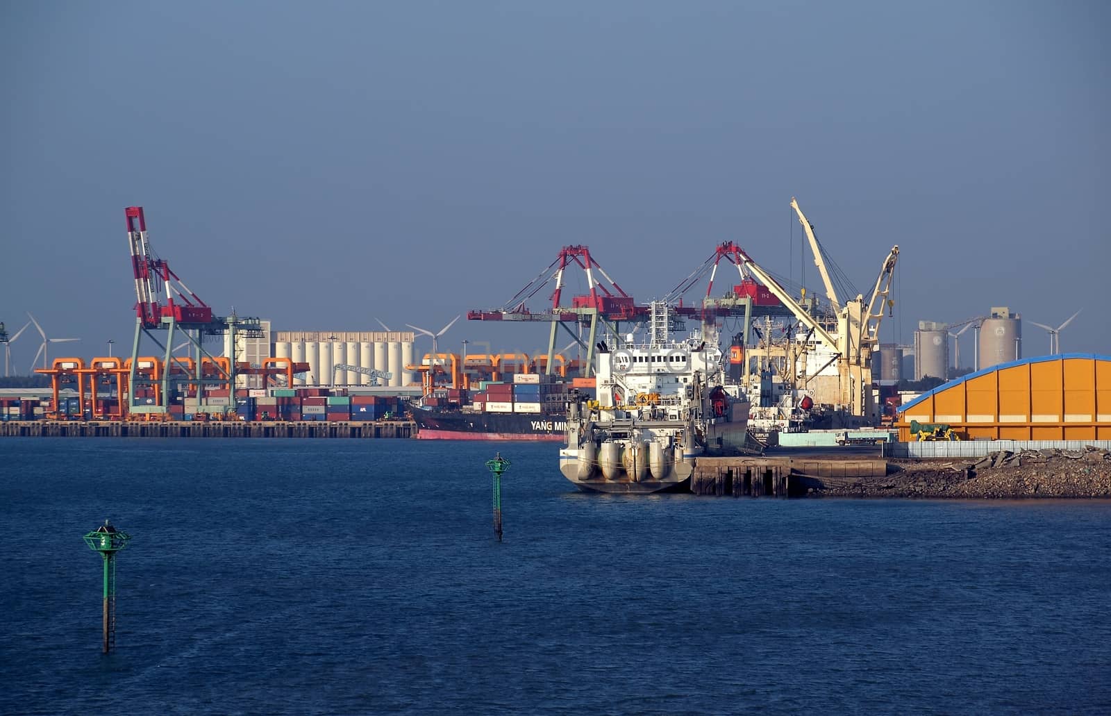 Docks and Cranes at Taichung Port in Taiwan by shiyali
