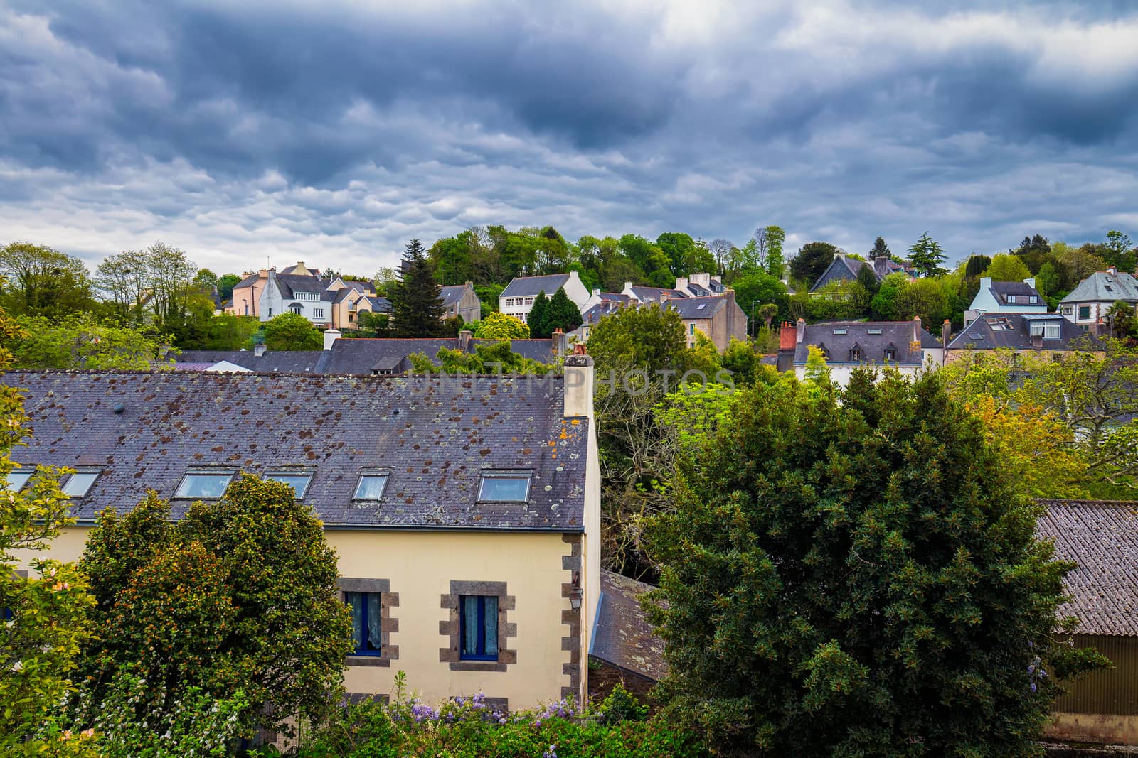 Idyllic scenery at Pont-Aven, a commune in the Finistere department of Brittany (Bretagne) in northwestern France