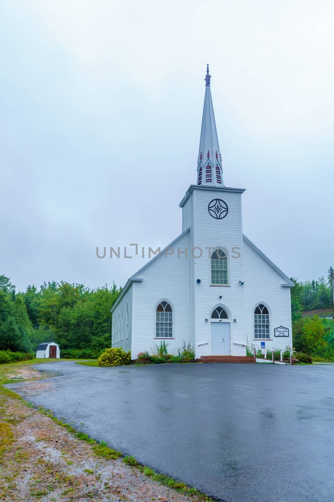The St Andrews Presbyterian Church, Cabot Trail, in Cape Breton island, Nova Scotia, Canada