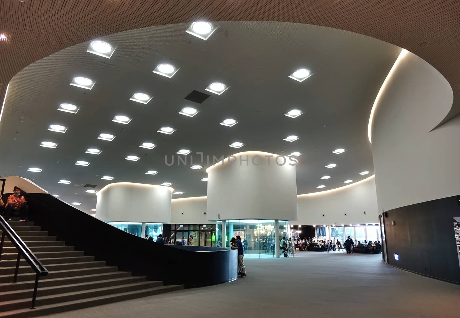 KAOHSIUNG, TAIWAN -- APRIL 14, 2019: The interior public areas of the recently completed National Center for the Performing Arts located in the Weiwuying Metropolitan Park